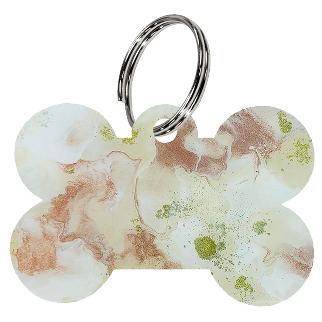 ROSE NUDE MARBLE PET TAG